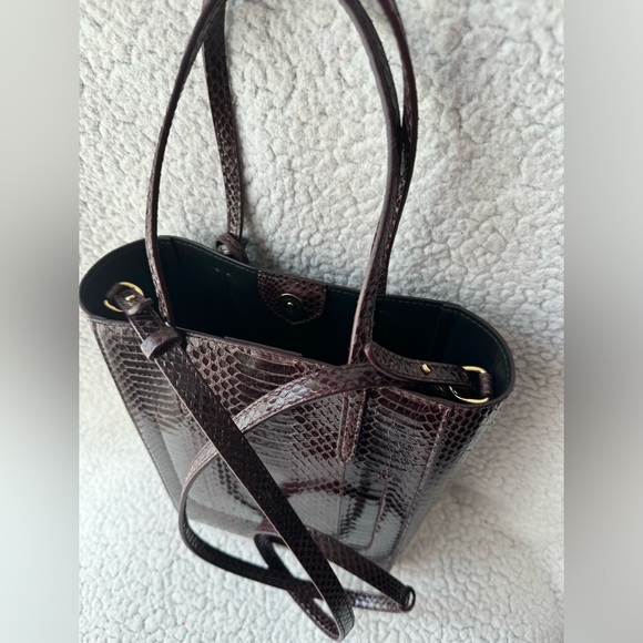 Ralph Lauren Collection Bordeaux Ayers Snakeskin Mini Modern Tote - Picture 13 of 16